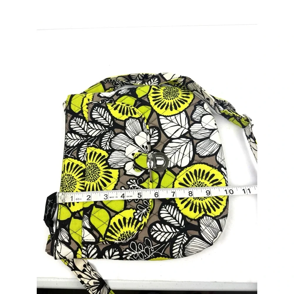 Vera Bradley Saddle Hipster Crossbody Bag Citron Floral Quilted Handbag NWT